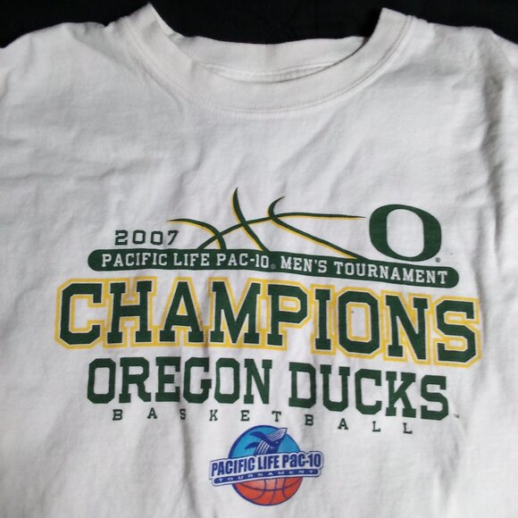 Oregon Ducks Basketball 2007 PAC-10 Tournament Champions T-Shirt - Picture 1 of 6